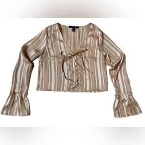 Vintage Forever 21 Cropped Fairy Top Bell Sleeves S Sheer Whimsygoth Boho Hippie